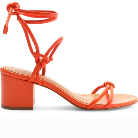 SCHUTZ Evereve New in Box Binky Mid Strappy Heel Sandal in Orange // 7.5 - Picture 2 of 6